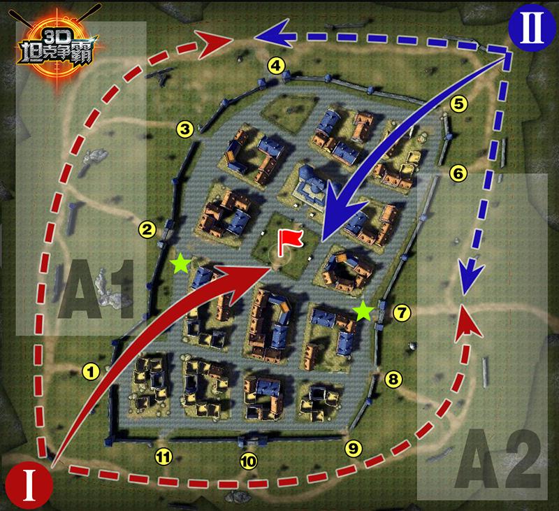 ?《3D坦克爭霸》新地圖海德堡小鎮戰術解析