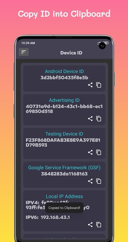 device id for androidȸ v1.0.9 ׿3